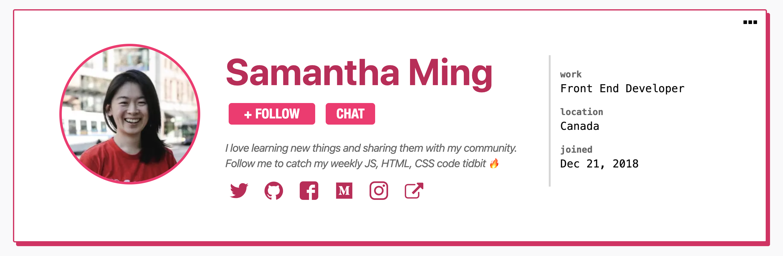 profile of Samantha Ming